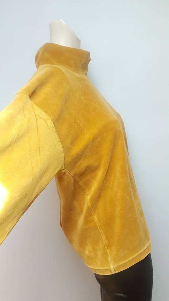 Vintage Armani Jeans Gold Velvet Shirt Sporty Chic Vintage 80s Etsy