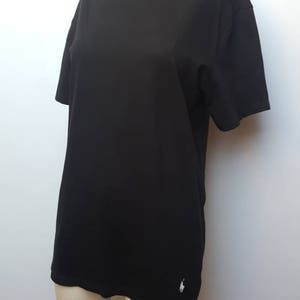 Polo Ralph Lauren classic cotton black t shirt whit embroided white logo on front  vintage polo shirt designe shirt luxury shirt 90s fashion