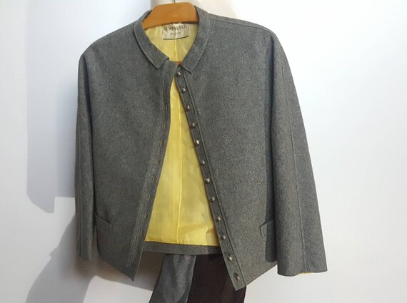 50s jacket Lampereur Paris vintage wool silk lini… - image 2