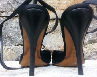 Armani pompy rzemieślnicze wysoki obcas sexy buty wykonane we Włoszech przez Giorgio Armani skórzane buty zakochany rocznik z dziewięćdziesięciu elegancki luksus