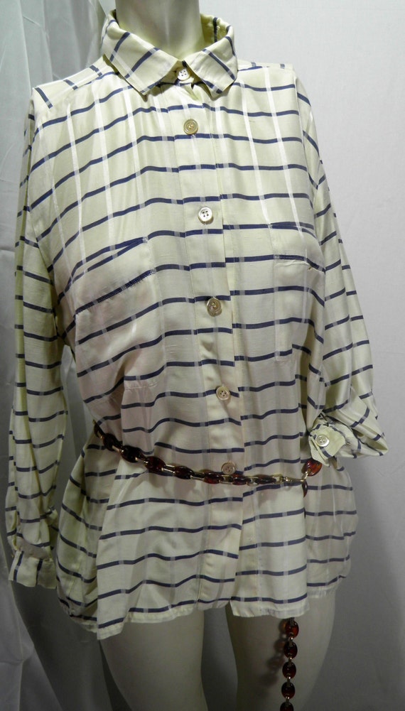 blouse by Kiki Faccioli made in itali silk shirt … - image 1