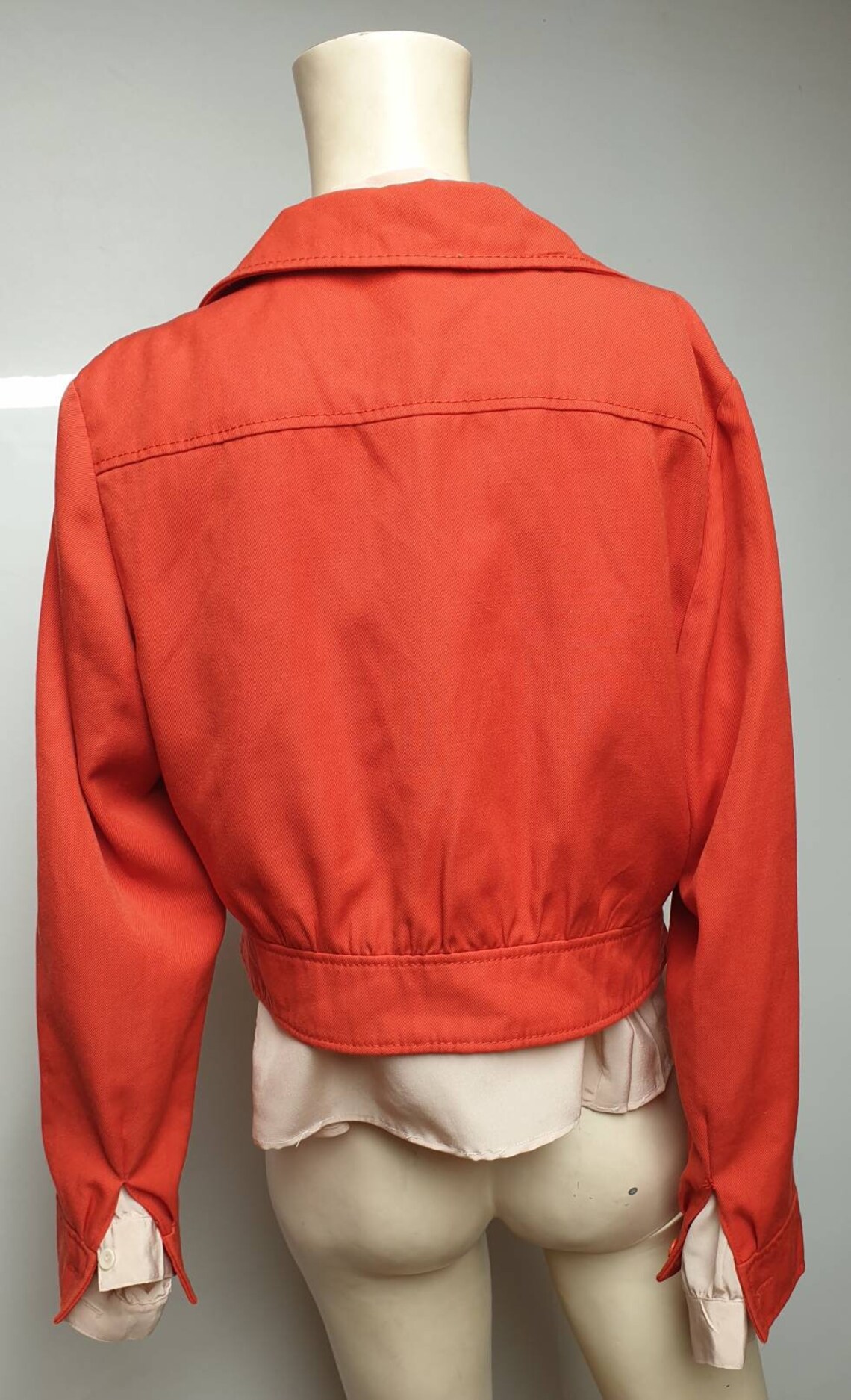Short 70s Jacket Red Seventies Jacket Retro Style Short Red Etsy