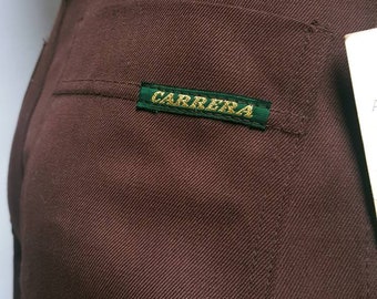 Reserved for Clarise Carrera brown four pockets vintage trousers new vintage whit tag hippie boho unisex vintage jeans size 44 high waist