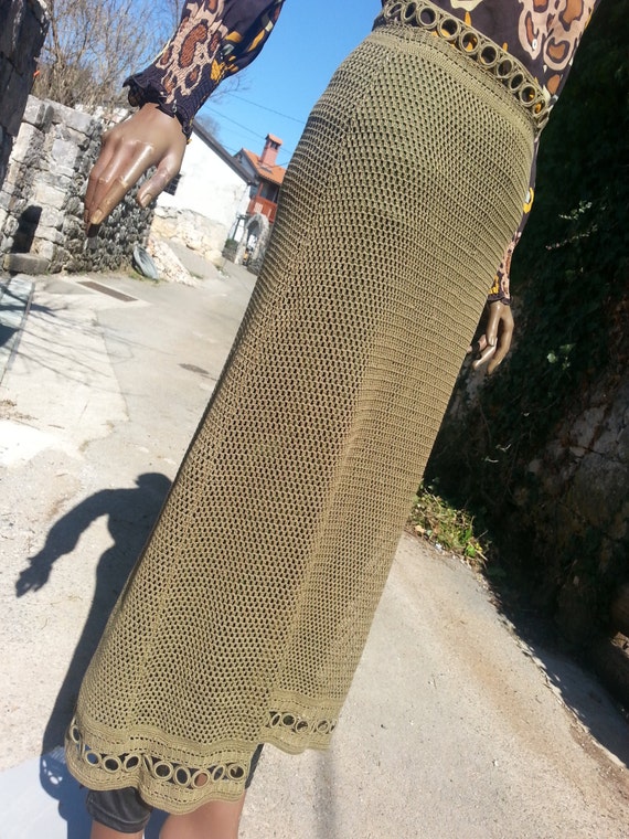 Philosophy di Alberta Ferretti crocheted long skir