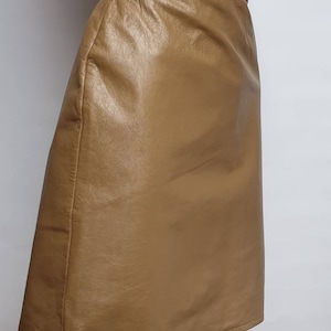 Vintage 70s leather skirt khaki pencil leather skirt  pure seventies skirt fit more vintage styles bohochic vintage 70s leather skirt