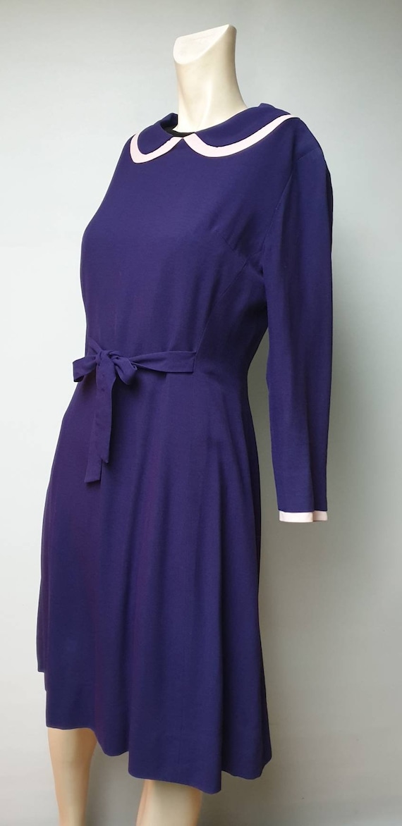 40s purple vintage dress piterpan collar vintage c
