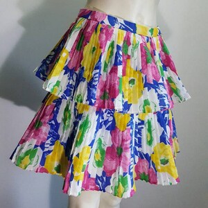Vintage pleatet skirt home hand made item from 70. Great color flower patern rare vintage skirt summer country stylehigh waist skirt A line