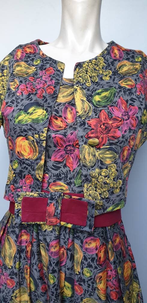 Vintage Flower Dress Hand Sewn With Jacket Metal Zip on the - Etsy