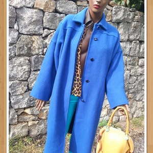 MARELLA wool coat made in italy design fashion Maxmara oversize cut high fashion blue coat button fron brested long sleeve great condition