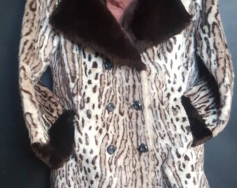 Michel Alexis Paris fausse fourrure l opard manteau CLAS doux