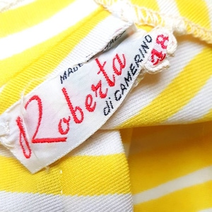 Alta moda Roberta di Camerino op art 70s abito autentico lusso jersey abito taglia 48Roberta di Camerino abito fatto a righe in Italia
