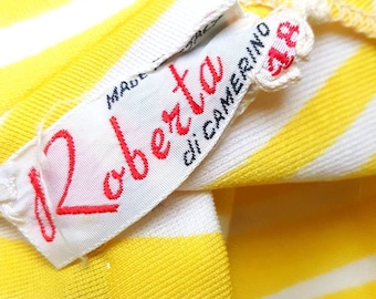 High fashion Roberta Di Camerino op art 70s dress authentic luxury jersey dress size 48Roberta di Camerino dress made in italy striped dress