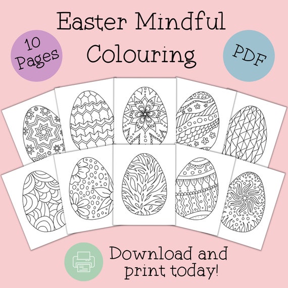 Mindfulness Printable Colouring Pages Easter  Easter Egg