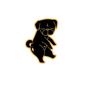 Floating Pug enamel pin