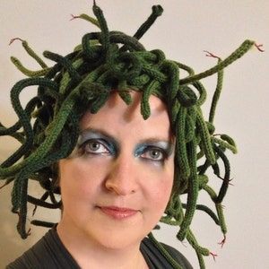 Medusa Knit Hat Pattern Halloween Costume image 2
