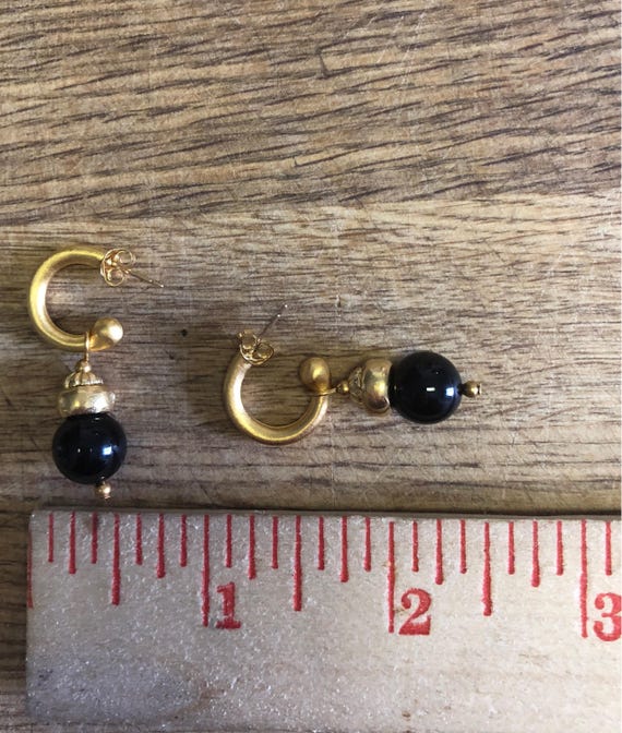 Gold Hoop and Pearl Teardrop Earrings - Interchan… - image 5