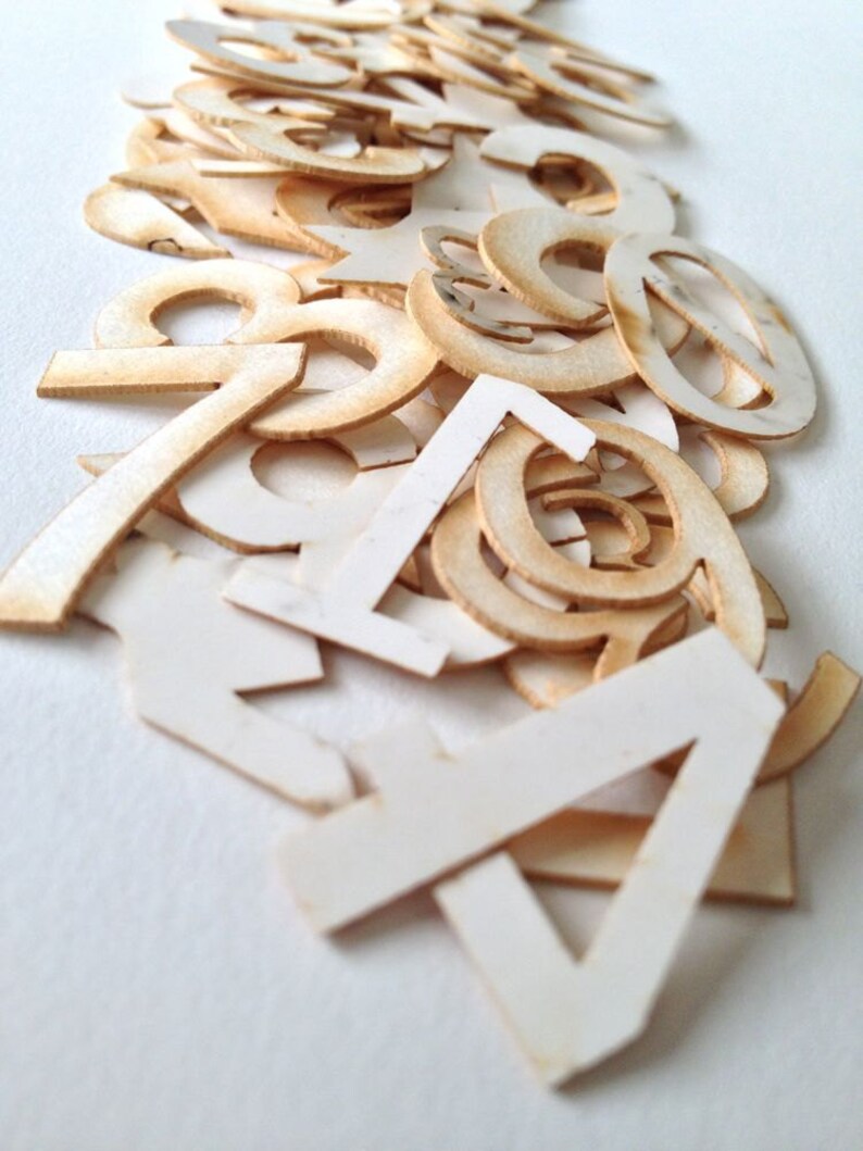 Random Numbers in Lasercut Card Stock Etsy
