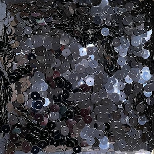 Blue-Black 5mm Round Flat Italian Sequins - Italiane Paillettes