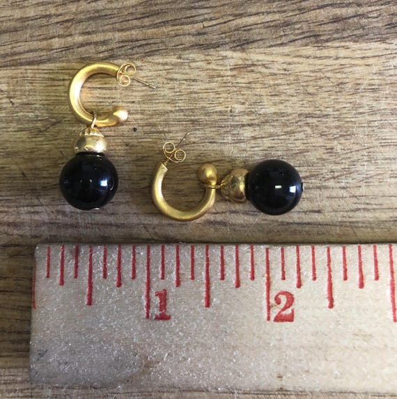Gold Hoop and Pearl Teardrop Earrings - Interchan… - image 3