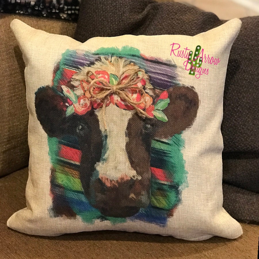 Pioneer woman top cow pillow