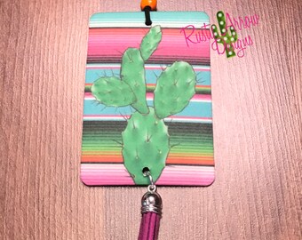 Car Scents Pink Serape Cactus Car Air Freshener Includes Fragrance Oil Spray