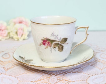 Vintage Rosenthal Tasse und Untertasse, Teetasse klassische Rose.