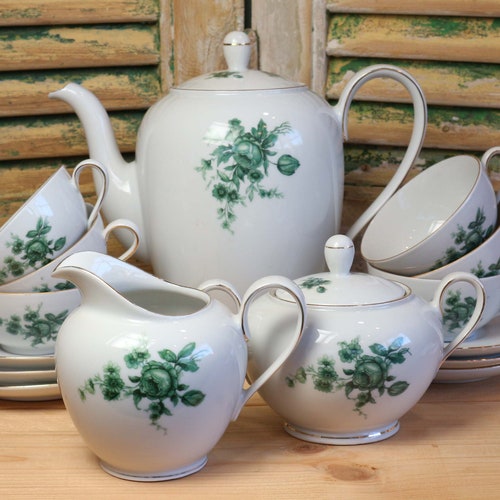 A wonderful complete vintage tea set, afternoon tea set, hot service for 6, high tea, Kahla