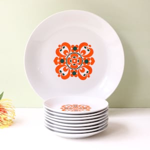 Vintage retro cake plates set, serving platter and side dishes, set for 8, afternoon tea set, Kahla Germany