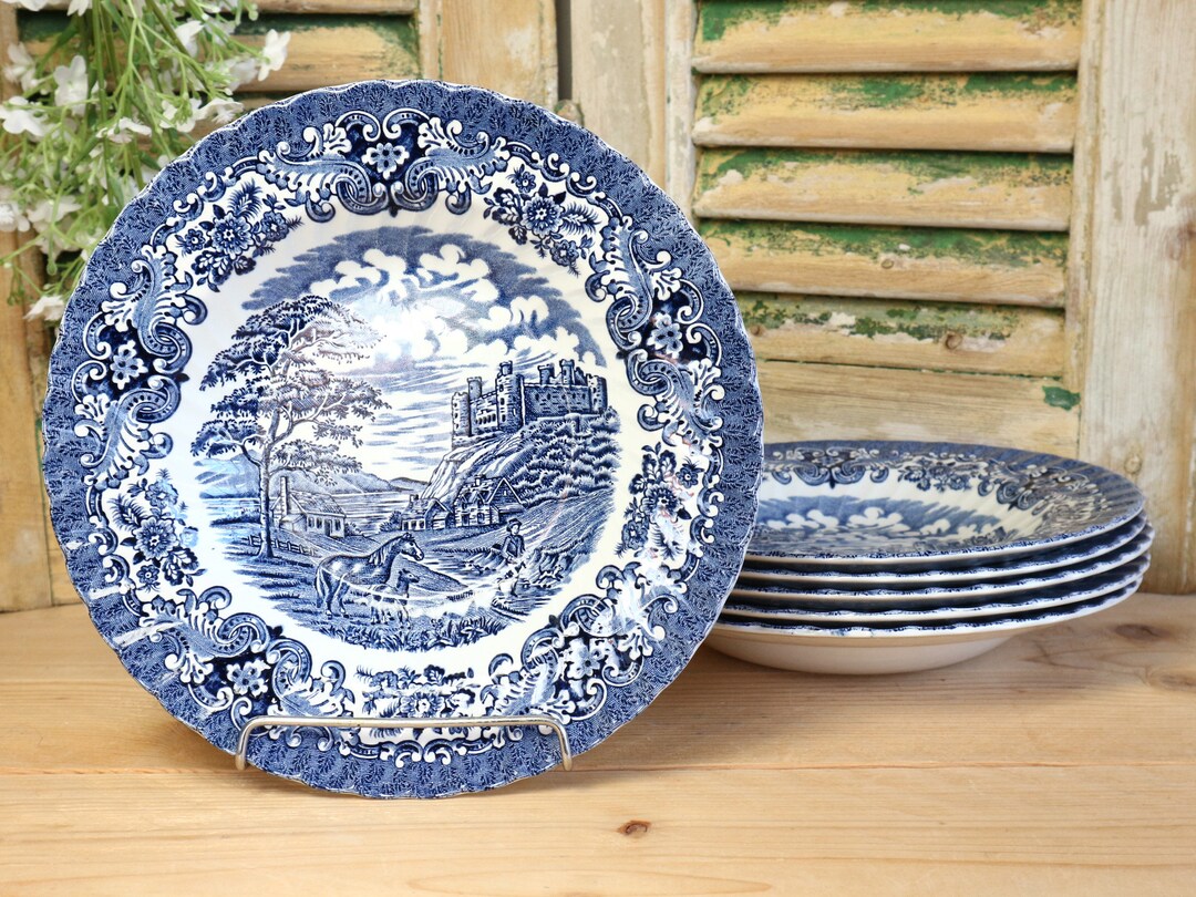 Vintage Blue Transferware Deep / Soup Plate. Old Country Castles. - Etsy