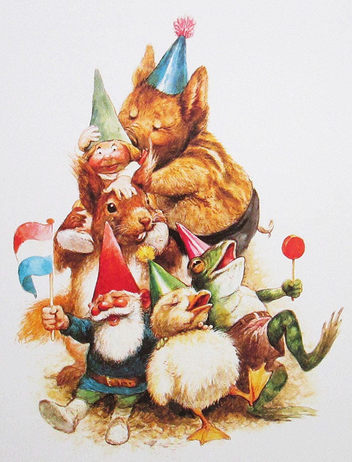 Vintage Art Print 80s. David the Gnome and His Girlfriend Lisa | Etsy