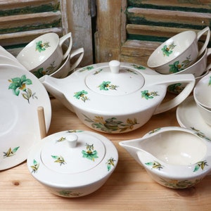 Complete antique tea set, afternoon tea set, service for 8, high tea, Dutch vintage