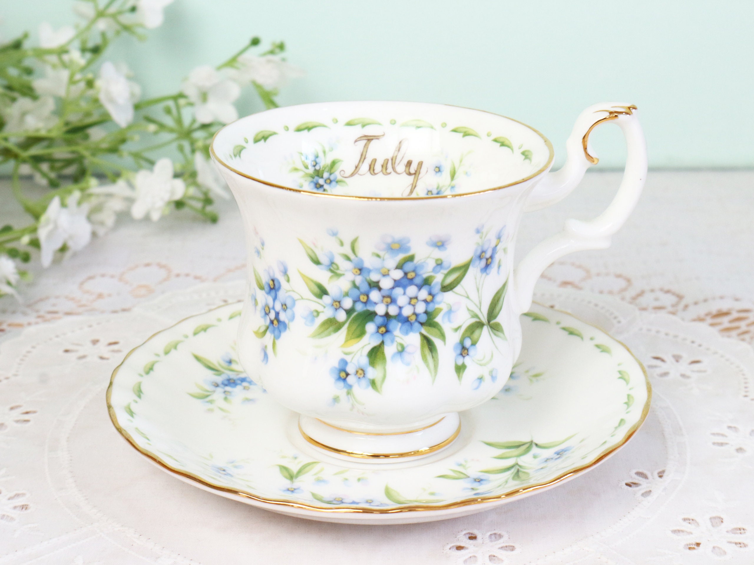 Vintage Royal Albert Cup and Saucer, Flower of the Month July