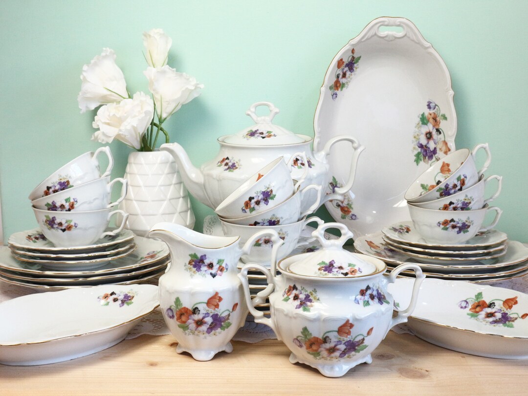 Complete Vintage Tea Set, Afternoon Tea Set, Service for 9 Etsy