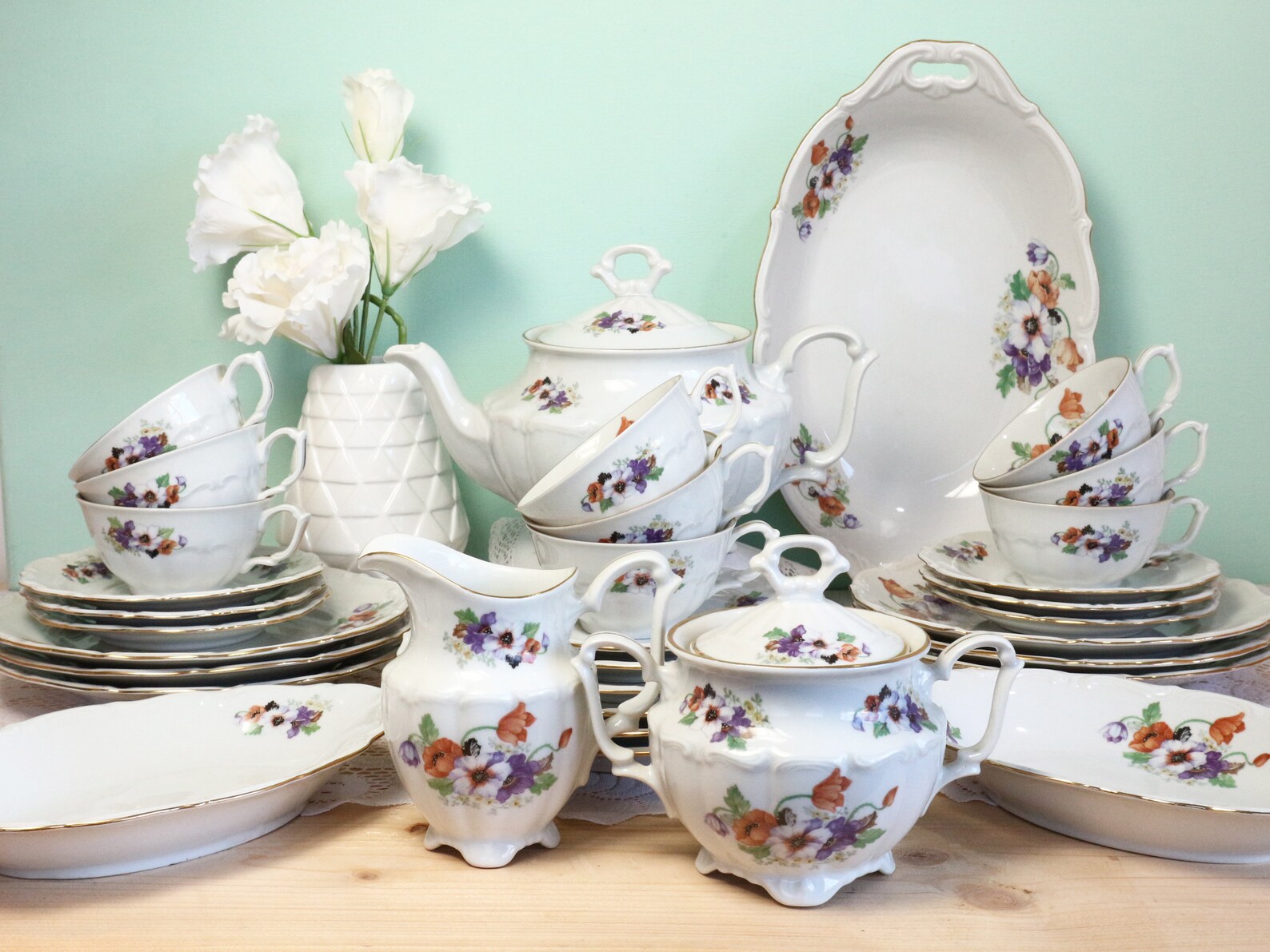 Complete Vintage Tea Set Afternoon Tea Set Service for 9 Etsy