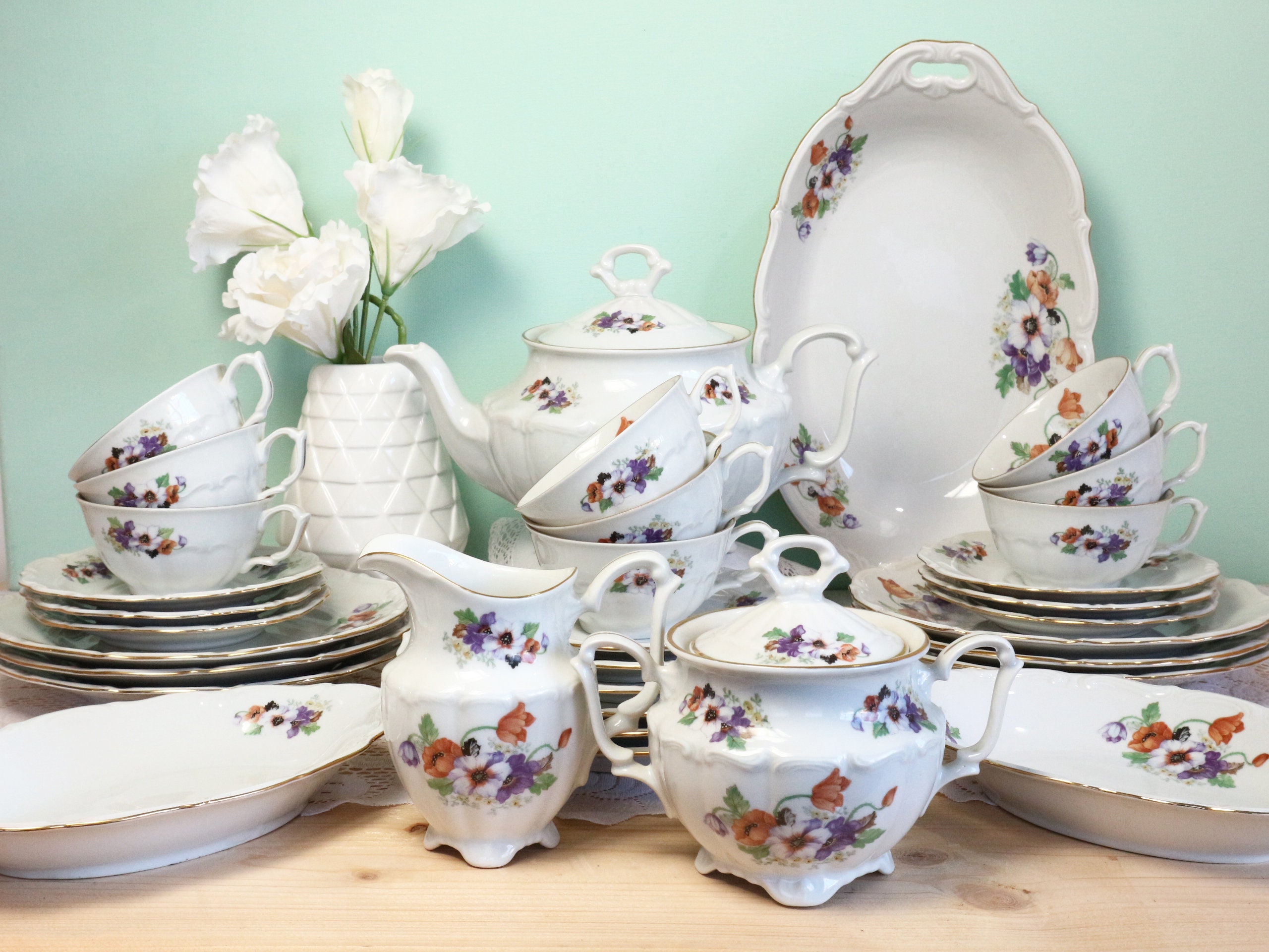 Complete Vintage Tea Set Afternoon Tea Set Service for 9 Etsy Australia