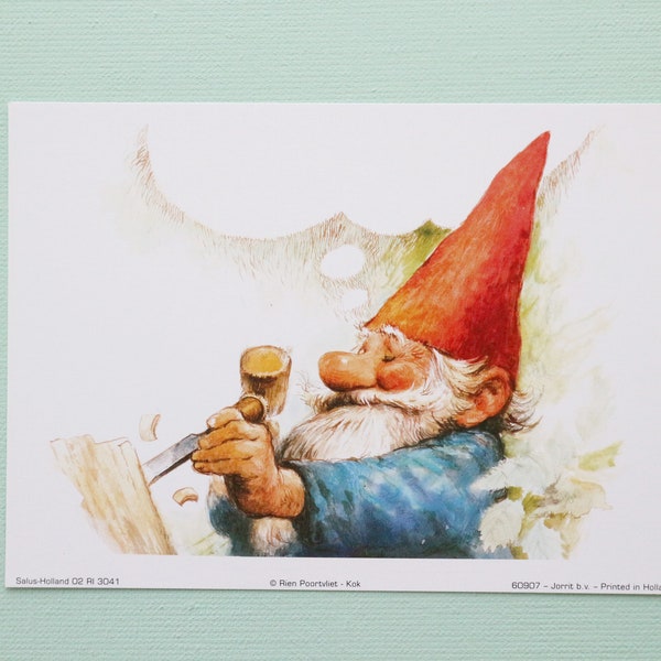 Vintage David der Zwerg Kunstdruck, Rien Poortvliet Illustration