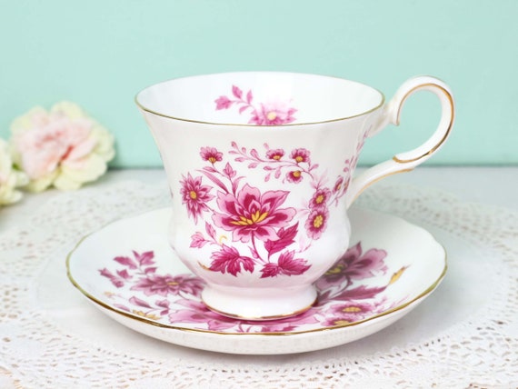 Vintage English Royal Tuscan Tea Cup and Saucer - Etsy