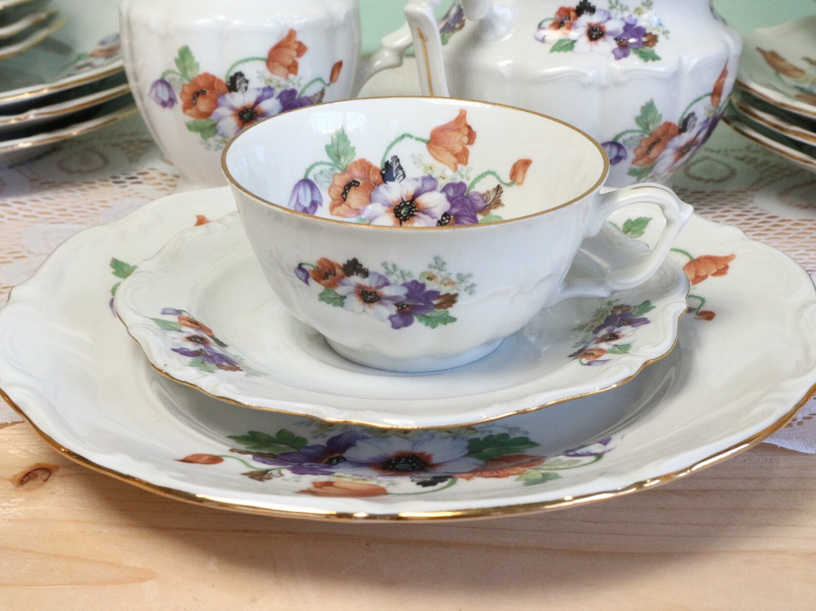 Complete Vintage Tea Set Afternoon Tea Set Service for 9 Etsy