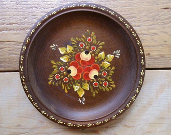 Vintage Dutch Handpainted Wooden Plate Folk Art, Wall Decoration