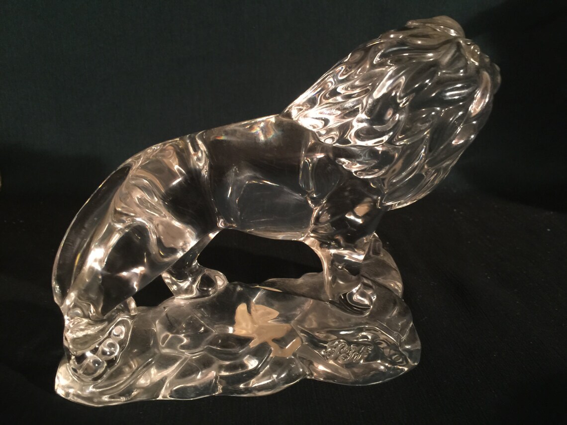Wonders of the Wild 24 lead Crystal Lion by Princess House Etsy