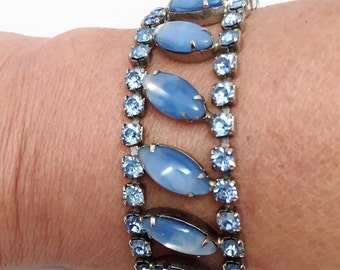 Vintage Juliana Rhinestone Blauer Mondstein Armband