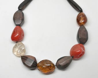 Gerda Lynggaard - Collier exquis en bois africain et en résine de style Monies