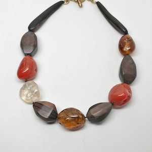 Gerda Lynggaard - Monies Style Exquisite African Wood & Resin Necklace