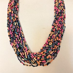 Beautiful Multi Colors Dye Coco Beads 29 Strand Necklace