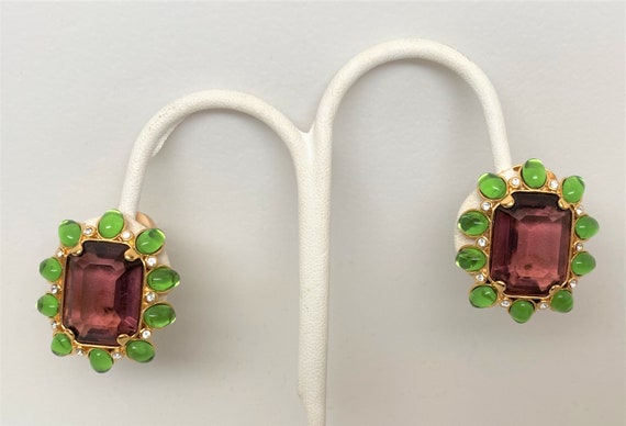 Vintage KJL Kenneth Jay Lane Faux Amethyst & Peri… - image 2