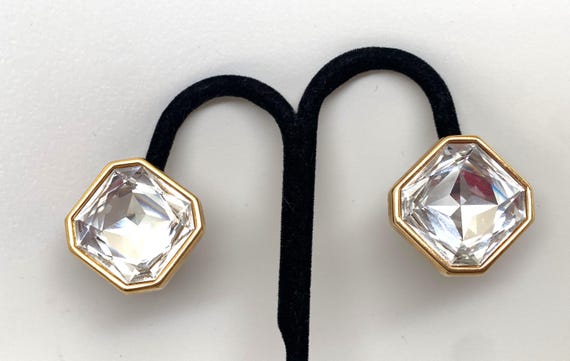 Vintage Swarovski SAL Clear Crystal Clip On Earrings