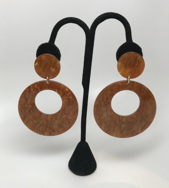 Gorgeous Large Acrylic Dangle Pierced Earrings