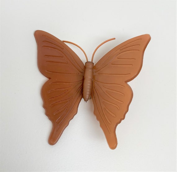 Gorgeous Ketty Dalsgaard Danish Caramel Color Celluloid Butterfly Pin Brooch