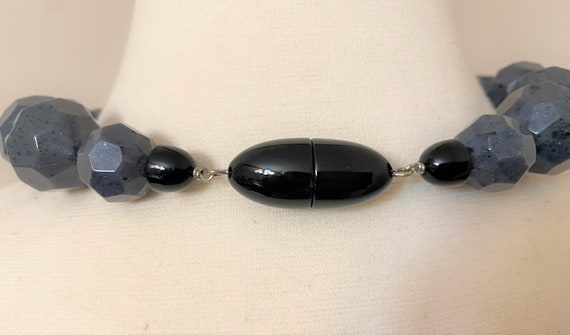 ANGELA CAPUTI Large Faceted Gray Resin Beads Neck… - image 7