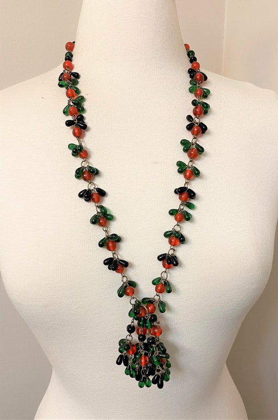 Stunning Antique Murano Orange, Black & Green Gla… - image 8